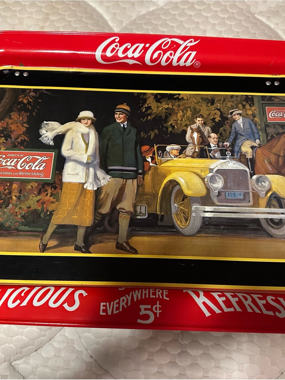 Coca Cola Vintage Style Red and Yellow Decorative Metal tray